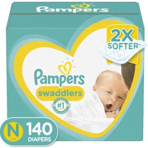 Diapers Newborn/Size 0 (< 10 lb), 140 Count – Pampers Swaddlers Disposable Baby Diapers, Enormous Pack (Packaging May Vary)