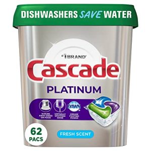 Cascade Platinum ActionPacs Dishwasher Detergent, Fresh Scent, 62 Count