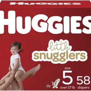 Baby Diapers Size 5, 58 Ct, Huggies Little Snugglers