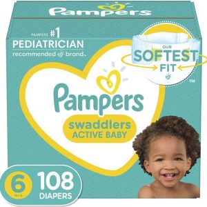 Baby Diapers Size 6, 108 Count – Pampers Swaddlers (Packaging and Prints on Diapers May Vary)