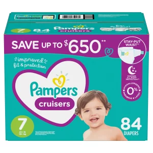 Pampers Cruisers All Night Protection Diapers, Size 7, 84 Ct.