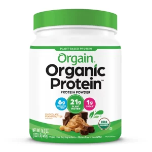 Orgain Organic Vegan Protein Powder, Chocolate Peanut Butter, 21g Protein, 1.02lb