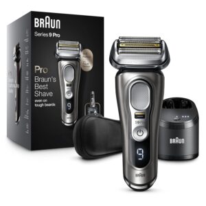 Braun Electric Razor for Men, Series 9 Pro 9465cc Wet & Dry Electric Foil Shaver with ProLift Beard Trimmer, Cleaning & Charging SmartCare Center with Clean & Renew Refill Cartridges, 6 Count